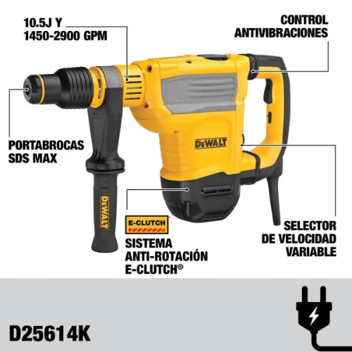 ROTOMARTILLO SDS MAX DEWALT 1.350W 6KL D25614K-QS