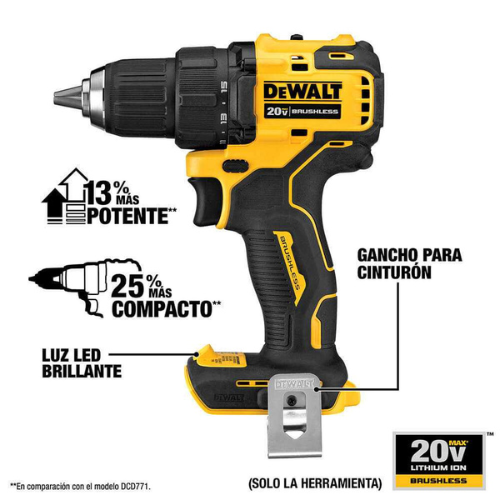 DEWALT ATOMIC CORDLESS DRILL DRILL 20V DCD708D2 