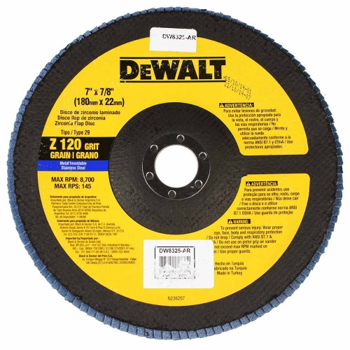 DISCO TRASLAPADO DEWALT DE 7 GRANO 120 DW8325-AR