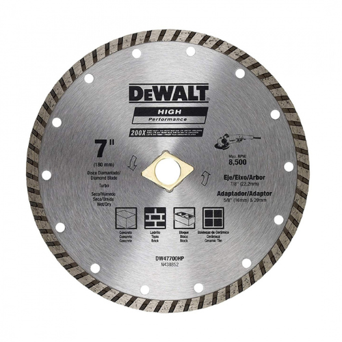 DISCO DIAMANTADO RANURADO DEWALT DE 7 PULGADAS DW47700HP