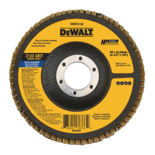 DISCO TRASLAPADO DEWALT DE 4.1/2 GRANO 120 DW8310-AR