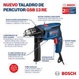 TALADRO PERCUTOR 750W GSB 13 RE BOSCH