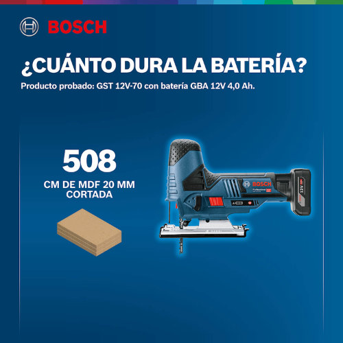 SIERRA CALADORA INALAMBRICA BOSCH GST 12V-70 RE SIN BATERIA