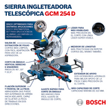 INGLETEADORA TELESCOPICA GCM 254 D DE 10 CON LASER BOSCH