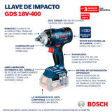 LLAVE DE IMPACTO 1/2 GDS 18V-400 BOSCH SIN BAT