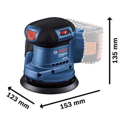 LIJADORA ROTO ORBITAL GEX 185-LI 18V BOSCH BL SIN BAT