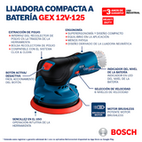 LIJADORA ROTO ORBITAL GEX 12V-125MM BL BOSCH SIN BAT