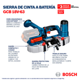 SIERRA CINTA INALAMBRICA BOSCH GCB 18V-63