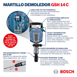 MARTILLO DEMOLEDOR GSH 14 C BRUSHLESS 1750W BOSCH