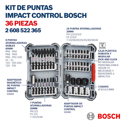 BOSCH IMPACT CONTROL IMPACT BIT SET 36 PCS 