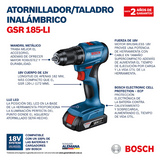 BOSCH GSR 185 LI 2 2BAT 18V CORDLESS DRILL AND SCREWDRIVER 