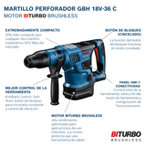 ROTOMARTILLO INALAM SDS-MAX BITURBO GBH 18V-36 C BOSCH