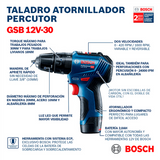 KIT TALADRO PERCUTOR BRUSHLESS Y CALADORA INALAM BOSCH 12V