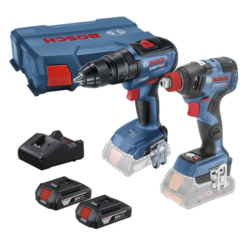 HAMMER DRILL AND SCREWDRIVER KIT WITH BOSCH IMPACT WRENCH