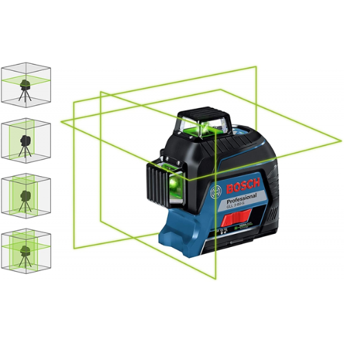 BOSCH NIVEL LASER VERDE GLL 3-80 G 3 LINEAS 360 GRADOS