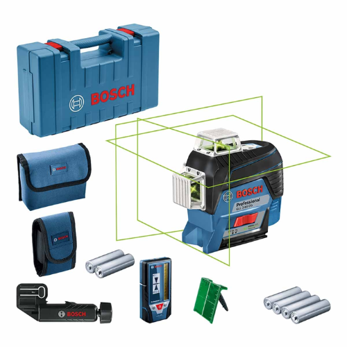 BOSCH NIVEL LASER VERDE GLL 3-80 CG 3 LINEAS 360 GRADOS