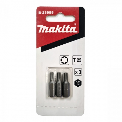 SET DE PUNTAS TORX MAKITA 3 PIEZAS 25 MM T25 LACCE B-23955