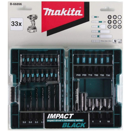 SET DE 33 BROCAS Y PUNTAS IMPACT BLACK MAKITA EN BLISTER B-66896