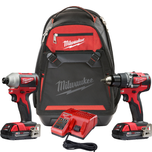 HAMMER DRILL AND ATOR KIT. MILWAUKEE IMPACT M18 W/BACKPACK 