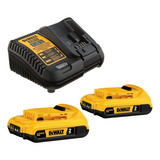 PACK 2 BATERIAS DE ION LITIO DEWALT 20V MAX 2AH MAS CARGADOR DCB203C2