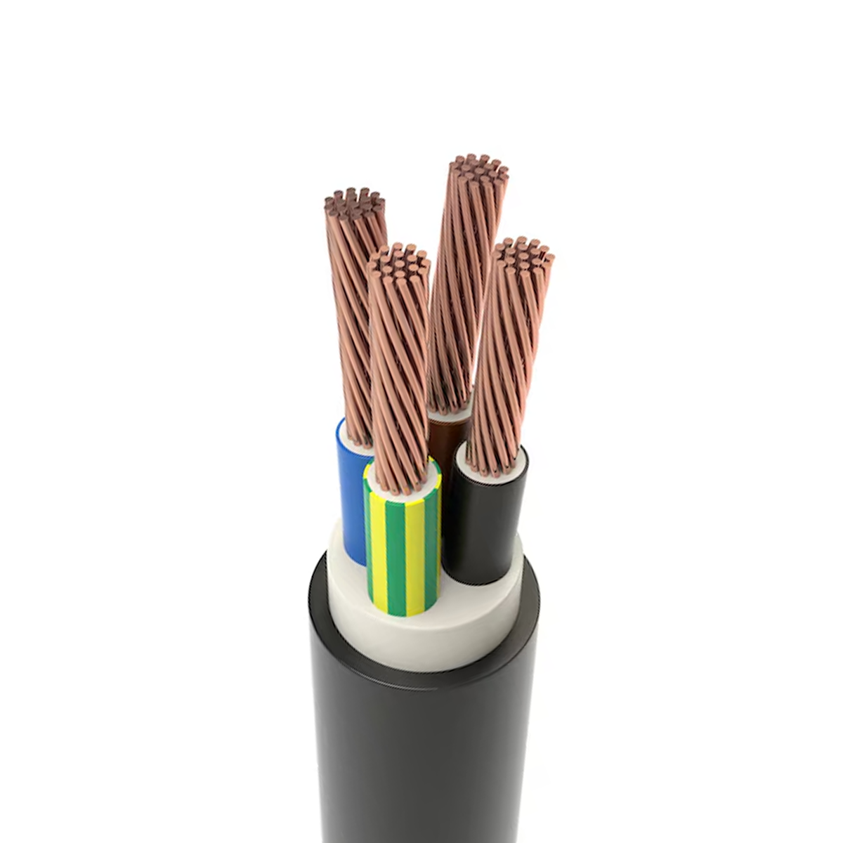 Cable Multiflex Multipolar RZ1-K 5×2,5mm2 0,6/1kV 90° Negro